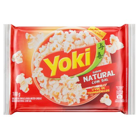 MILHO PIPOCA YOKI POPCORN MICROOND NATURAL COM SAL 100G