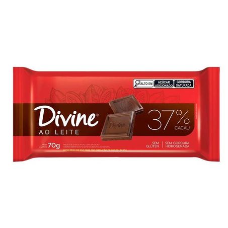 Chocolate divine ao leite 70g...