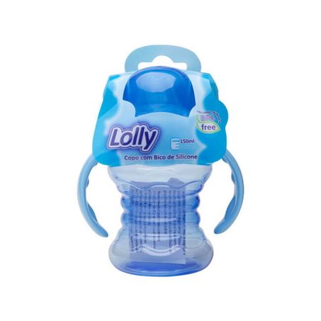 COPO LOLLY CLEAN C/ALÇA E TAMPA AZUL 150ML