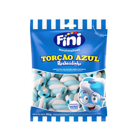 Marshmallows fini 80g torção azul recheadinho