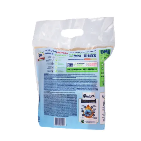 Kit Sabão em Pó Omo Lavagem Perfeita 1,6kg  Amaciante Concentrado Comfort 500ml 360-19