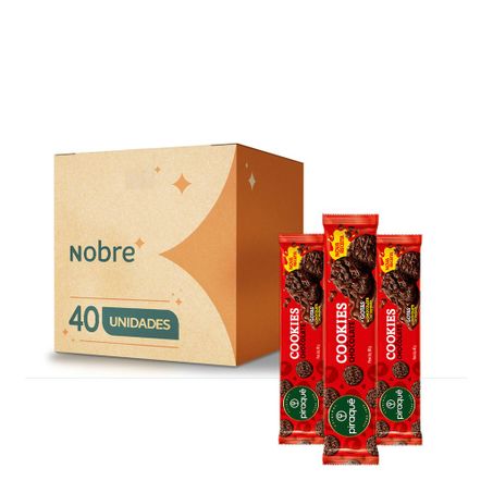 BISC.COOKIES PIRAQUE 80G CHOCOLATE CX 40.0