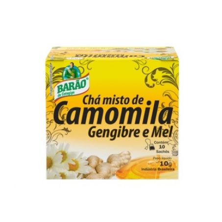 Chá barão camomila, gengibre e mel 10g c/10
