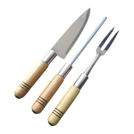 CONJUNTO CHURRASCO MADEFER 3 PEÇAS REF. 1037