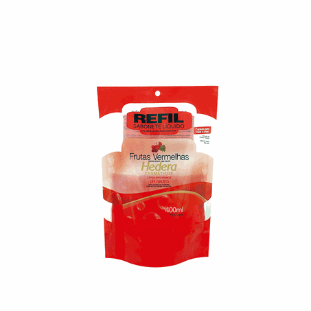 Sabonete líquido hedera sachê 370ml frutas vermelhas