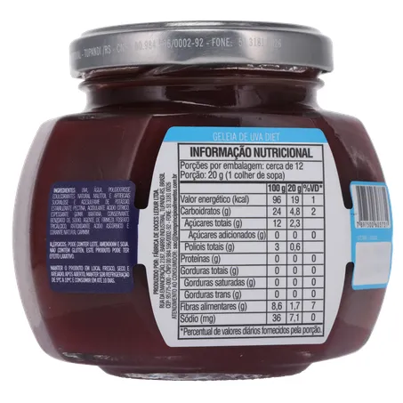 GELEIA BOM PRINC 230G DIET UVA  360-16