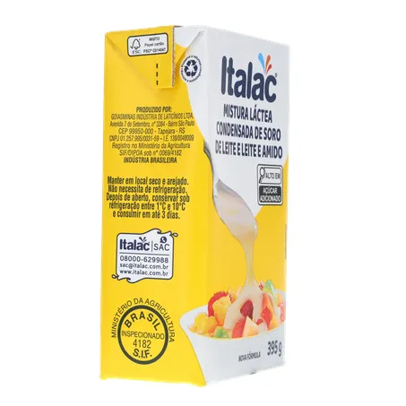 Mistura láctea condensada Italac soro de leite 395g
 360-30