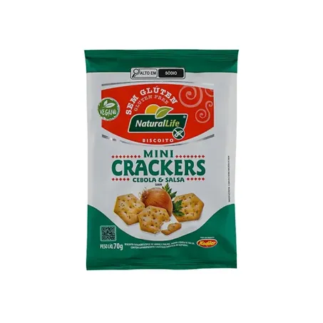 Biscoito Natural Life Mini Crackers s/ Glúten Veg. Cebola Salsa 70g