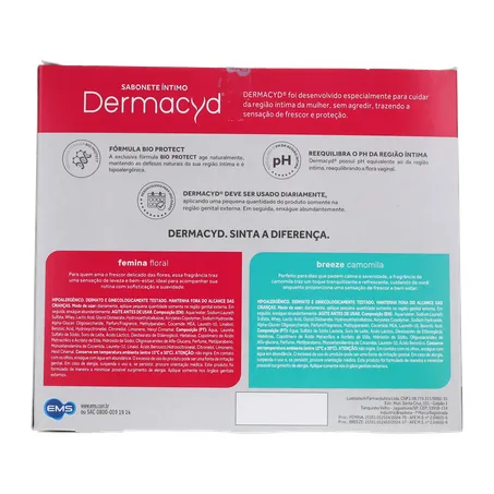 KIT SABONETE ÍNTIMO LÍQUIDO DERMACYD BREEZE CAMOMILA 200ML + 2 UNIDADE FEMININA FLORAL 200ML LEVE 3 PAGUE 2 360-2