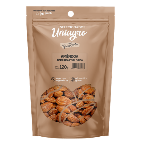 AMÊNDOA UNIAGRO 120GR TORRADA SALGADA