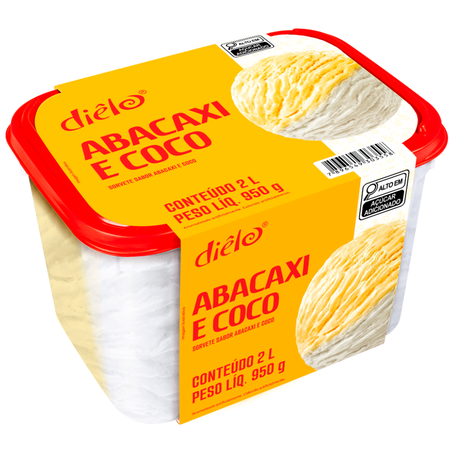 Sorvete dielo abacaxi e coco pote 2l