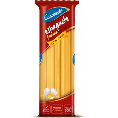 Massa com ovos espaguete furado casaredo 500g