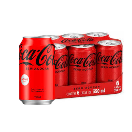 Refrigerante coca cola zero pcc/06x350ml lata pc