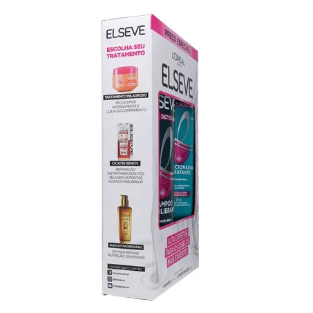 KIT ELSEVE HYDRA DETOX SHAMPOO 375ML + CONDICIONADOR 170ML 360-29