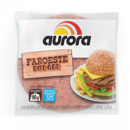 HAMBURGUER FGO/BOV/SUINO FAROESTE AURORA 90G