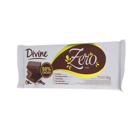 CHOCOLATE BARRA DIVINE ZERO 50% 100G 360-3