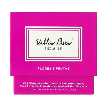 CHA VILLA PIVA 22.5G C/15 UNIDADES FLORES E FRUTAS