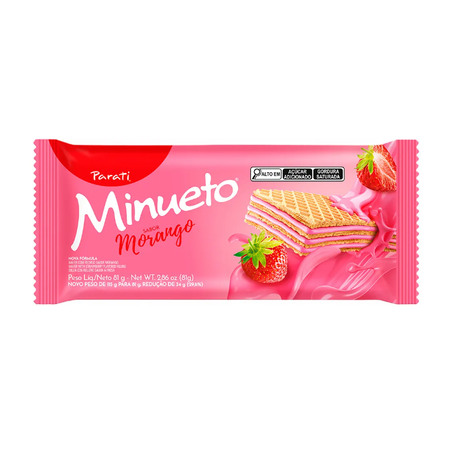 BISCOITO WAFER MGO MINUETO PARATI 81G