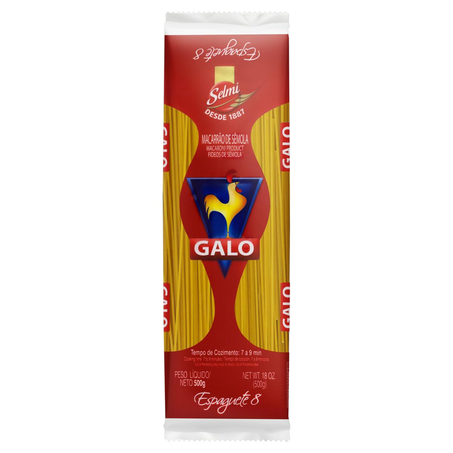 Massa de Sêmola Galo 500g - Espaguete 8