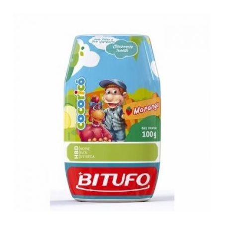 GEL DENTAL BITUFO COCORICO S/FLUOR MORANGO 100G