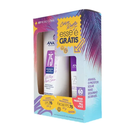 KIT PROTETOR SOLAR ANASOL FPS 75 200G + GRÁTIS PROTETOR SOLAR FACIAL FPS 75 60G 360-4