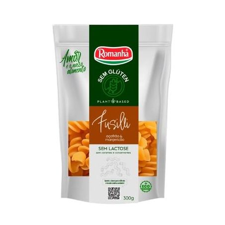 Macarrão romanha fusili com açafrão e manjericão zero glúten 300g