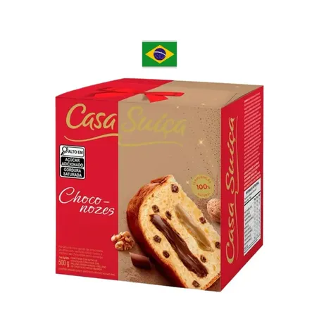 PANETTONE CASA SUICA  TRUFADO CHOCOLATE COM  NOZES 500G