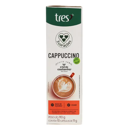 Cafe 3 coracoes cappuccino vegetal 10cp 360-0