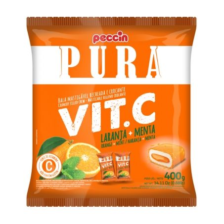 BALAS PECCIN PURA VIT.C LARANJA + MENTA 400 G     