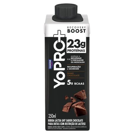 Bebida láctea yopro protein 23g proteínas recovery boost sabor chocolate 250ml
