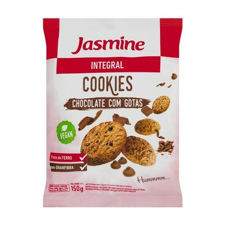 Biscoito integral gotas chocolate cookies jasmine 120g