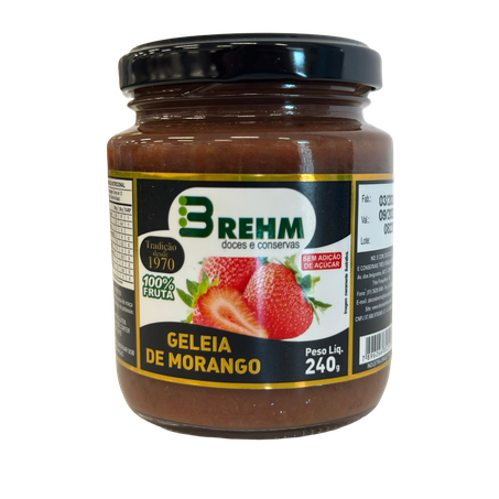 Geleia brehm morango s/acucar vd 240gr