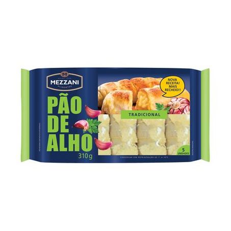 Pão de Alho Mezzani Tradicional Pacote 310G