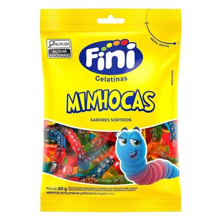 Bala de Gelatina Minhocas Fini 80g