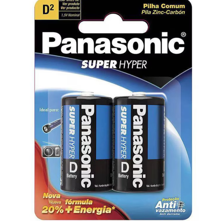 Pilha panasonic hyper grande d2 2un