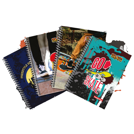 Caderno panamericana skate capa dura gd 12 materias c/240 folhas