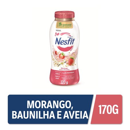Iogurte Nesfit Sabor Morango, Baunilha E Aveia Nestlé 170G