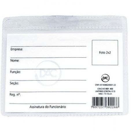 PORTA CRACHA S/ PRENDEDOR 10 X 7 CM C/10UN DAC