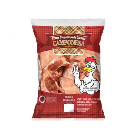 Cortes congelados de galinha camponesa