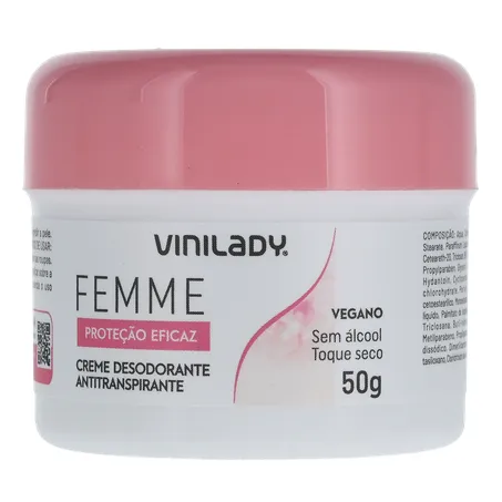 Desodorante vini lady powder feminino creme 45g 360-1