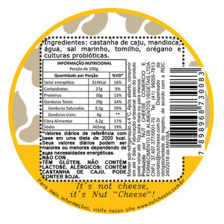 QUEIJO VEG MEIA CURA ERVAS FINAS 130G - NUTCHEESE 360-1