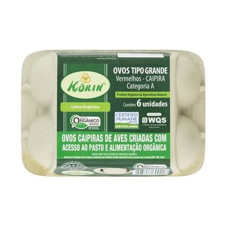 Ovo Vermelho Korin Grande Orgânico 6UN