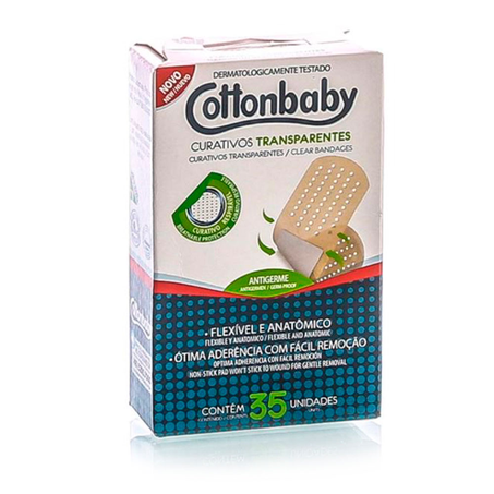 Curativos Transparentes Cottonbaby com 35 Unidades