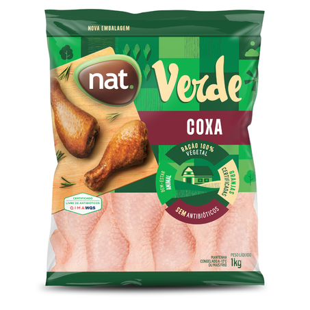 Coxa de frango Nat verde congelado 1kg
