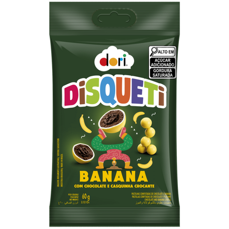DISQUETI CHOC CONFEITO DORI 60G BANANA