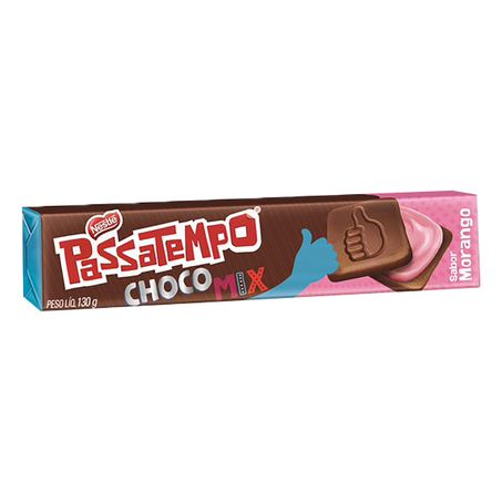 BISCOITO CHOCOLATE RECHEIO MORANGO NESTLÉ PASSATEMPO CHOCO MIX