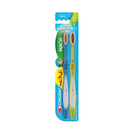 Escova dental condor agile cerdas macias 2un