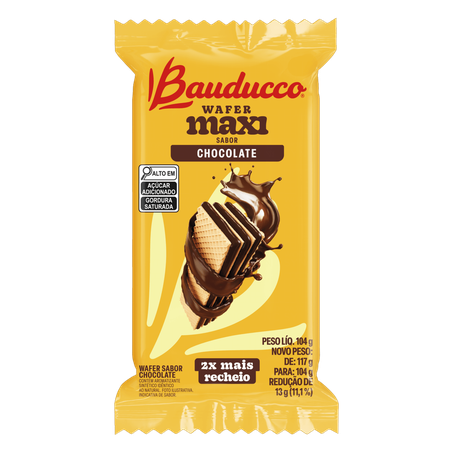 Wafer bauducco maxi chocolate 104g