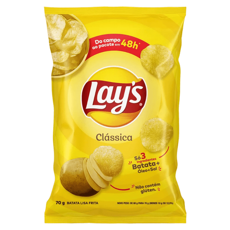 BATATA FRITA LAYS 70G CLASSICA