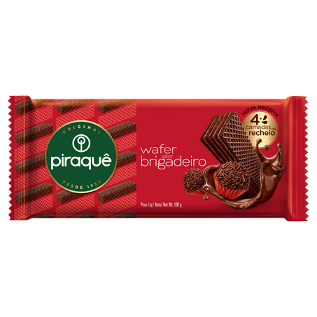 Biscoito wafer piraquê brigadeiro pacote